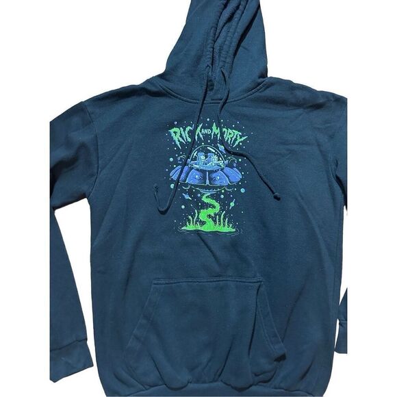 Rick & Morty men’s black graphic hoodie sz M - Picture 6 of 6